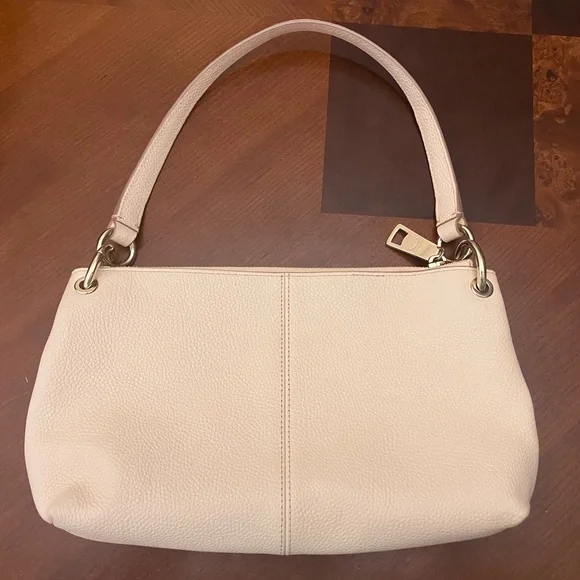 EMBOSSED HORSE AND CARRIAGE CHARLEY CROSSBODY IN PEBBLE LEATHER in Blush Pink - Picture 7 of 12